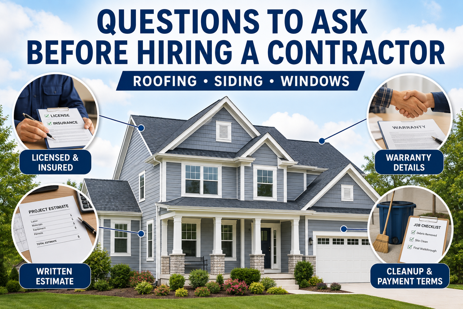Questions to ask before hiring a roofing siding or window contractor